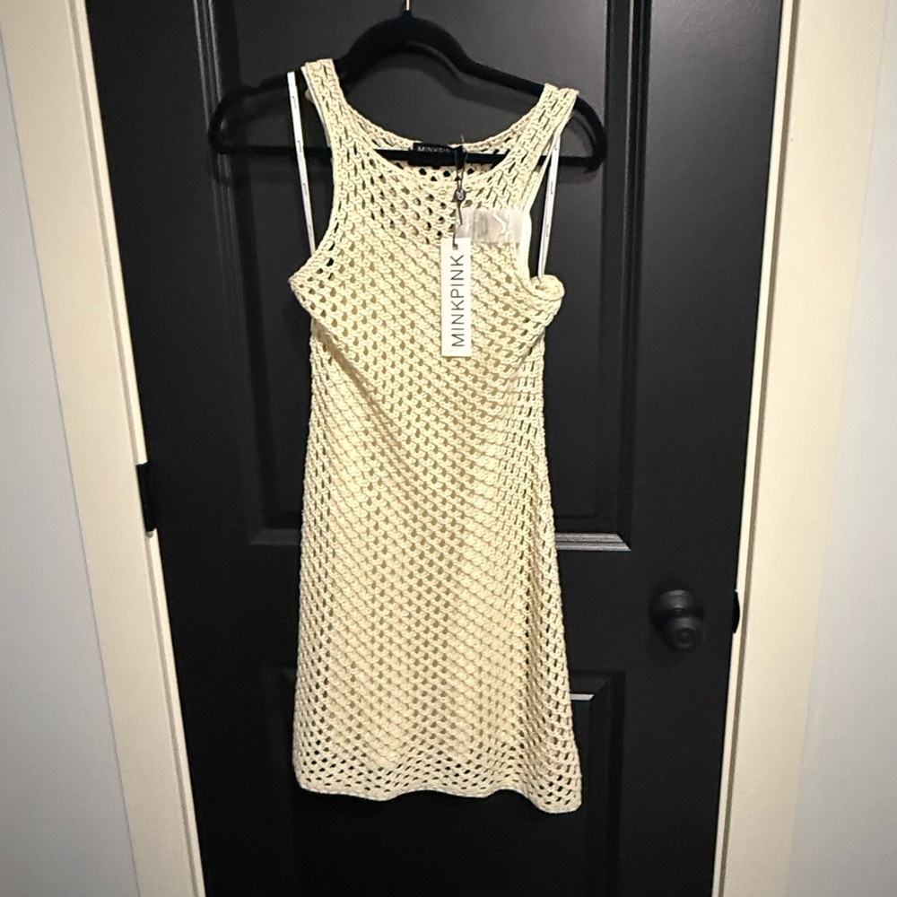 MINKPINK swim cover up Balmy Crochet Knit Mini Dress - Picture 7 of 9